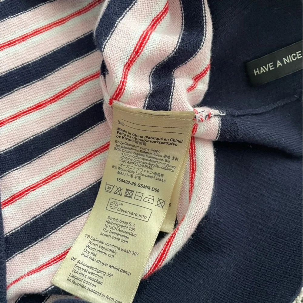 Scotch &Soda Cotton Wool Blend Striped knitted Sweater Pullover XXL BlackPink - Picture 12 of 16